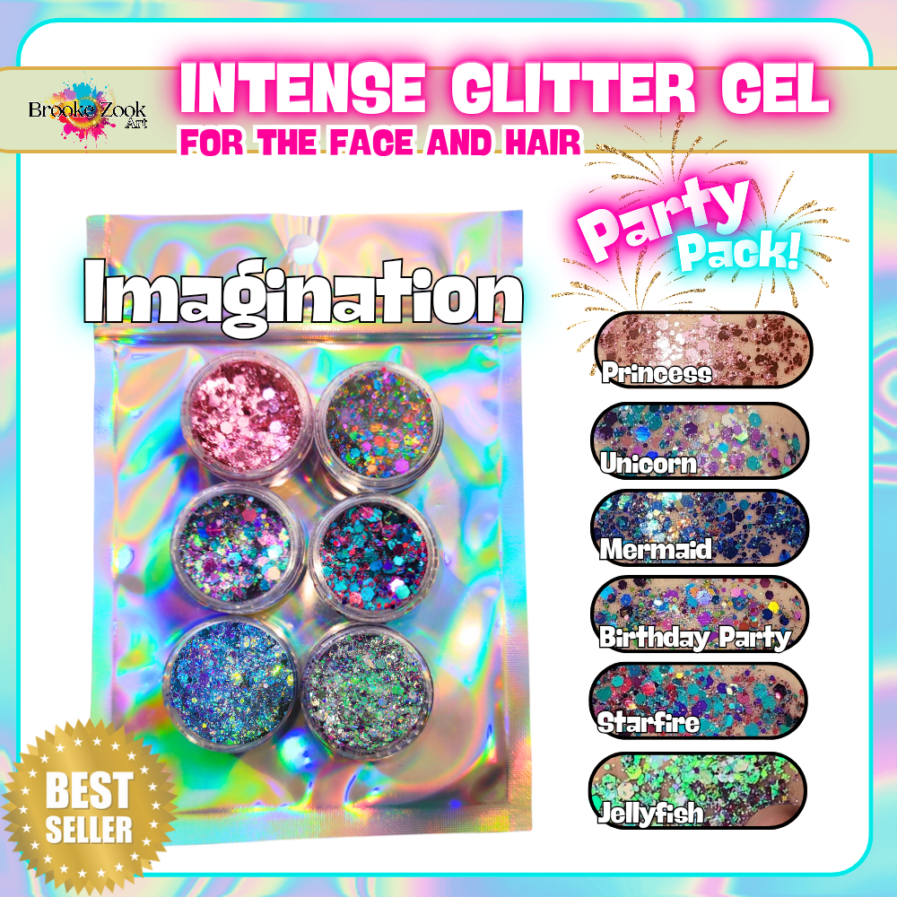 Party Packs! Intense Glitter Gel for the face and hair