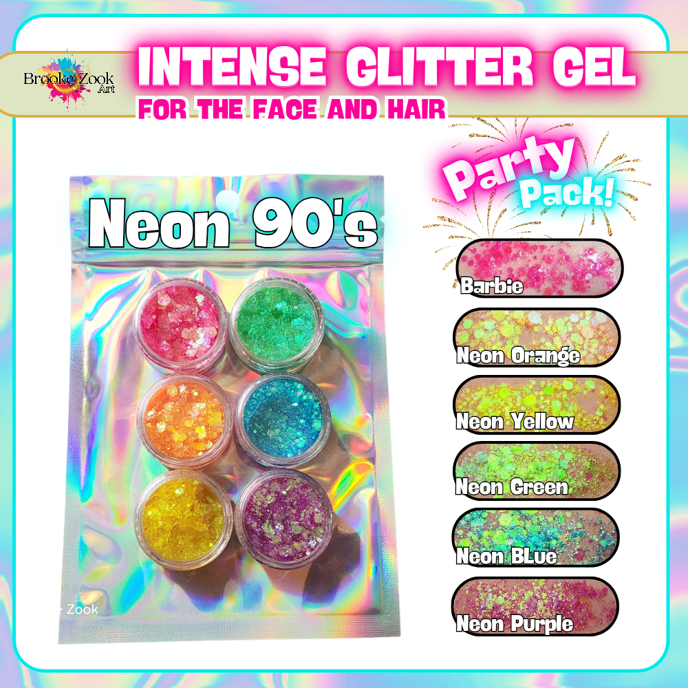 Party Packs! Intense Glitter Gel for the face and hair