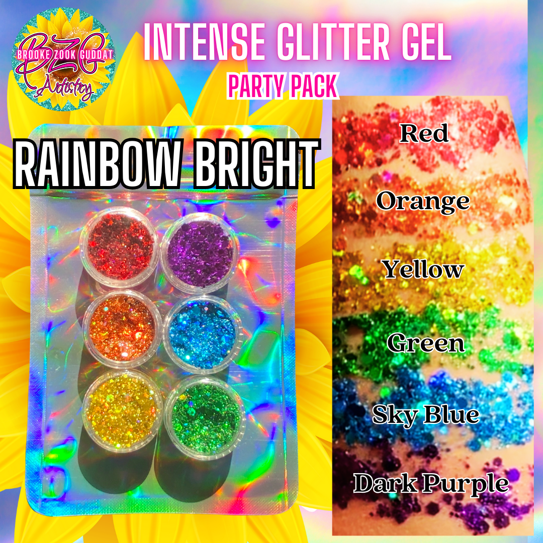 Rainbow Bright Party Pack - Intense Glitter Gel