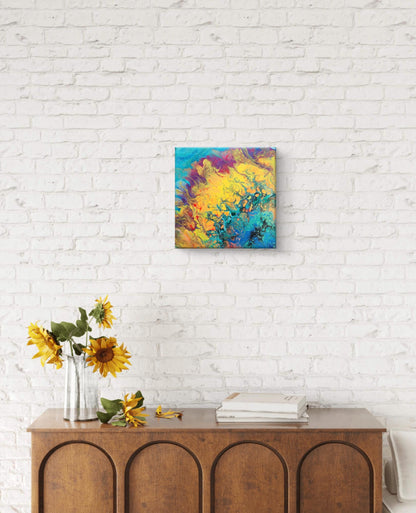 Sunflower Kaleidoscope - 4 Piece Original Painting Set