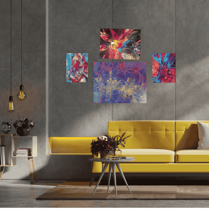 Mystery in the Mess - 4 Piece Original Painting Set