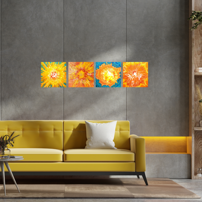 Radiant Zest - 4 Piece Original Painting Set